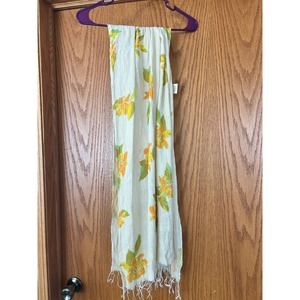 Savannah Morrow The Label Womens Metallic Andria Floral Print Silk Bamboo Scarf